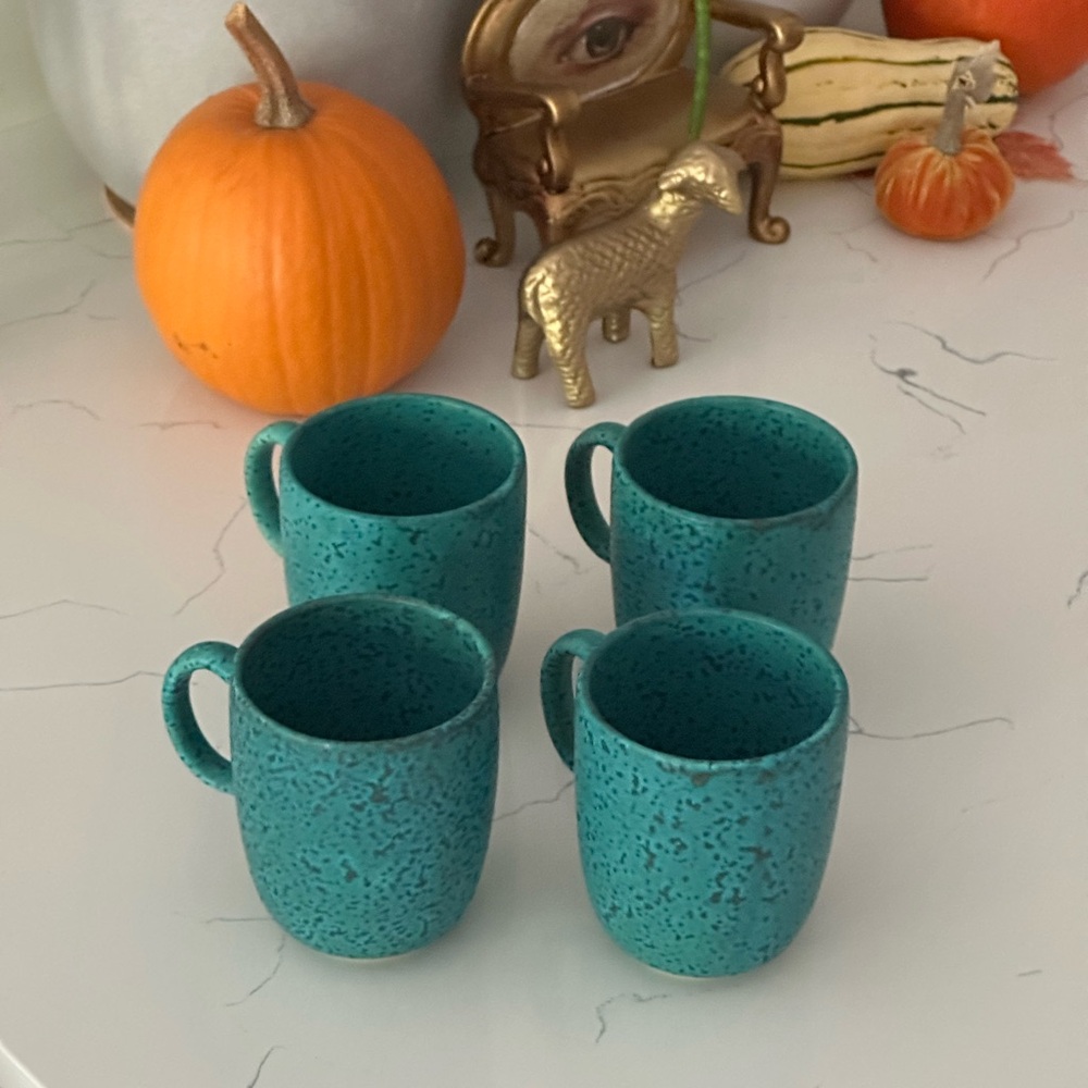 Set of 4 Levi Mugs in Turquoise by Anthropologie